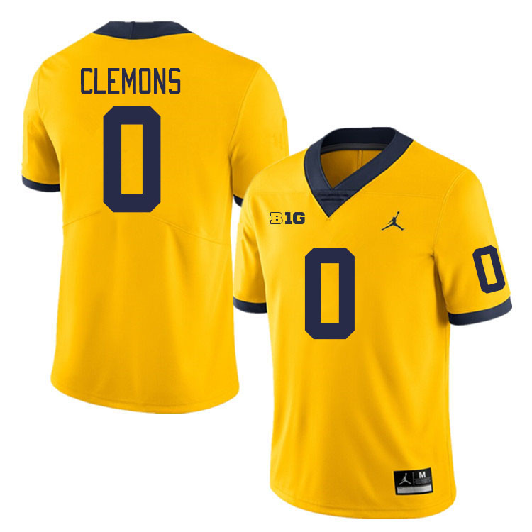 Michigan Wolverines #0 Darrius Clemons College Football Jerseys Stitched Sale-Maize